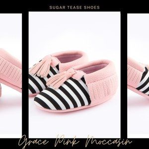 Grace Pink Baby Moccasin Shoes - Sugar Tease